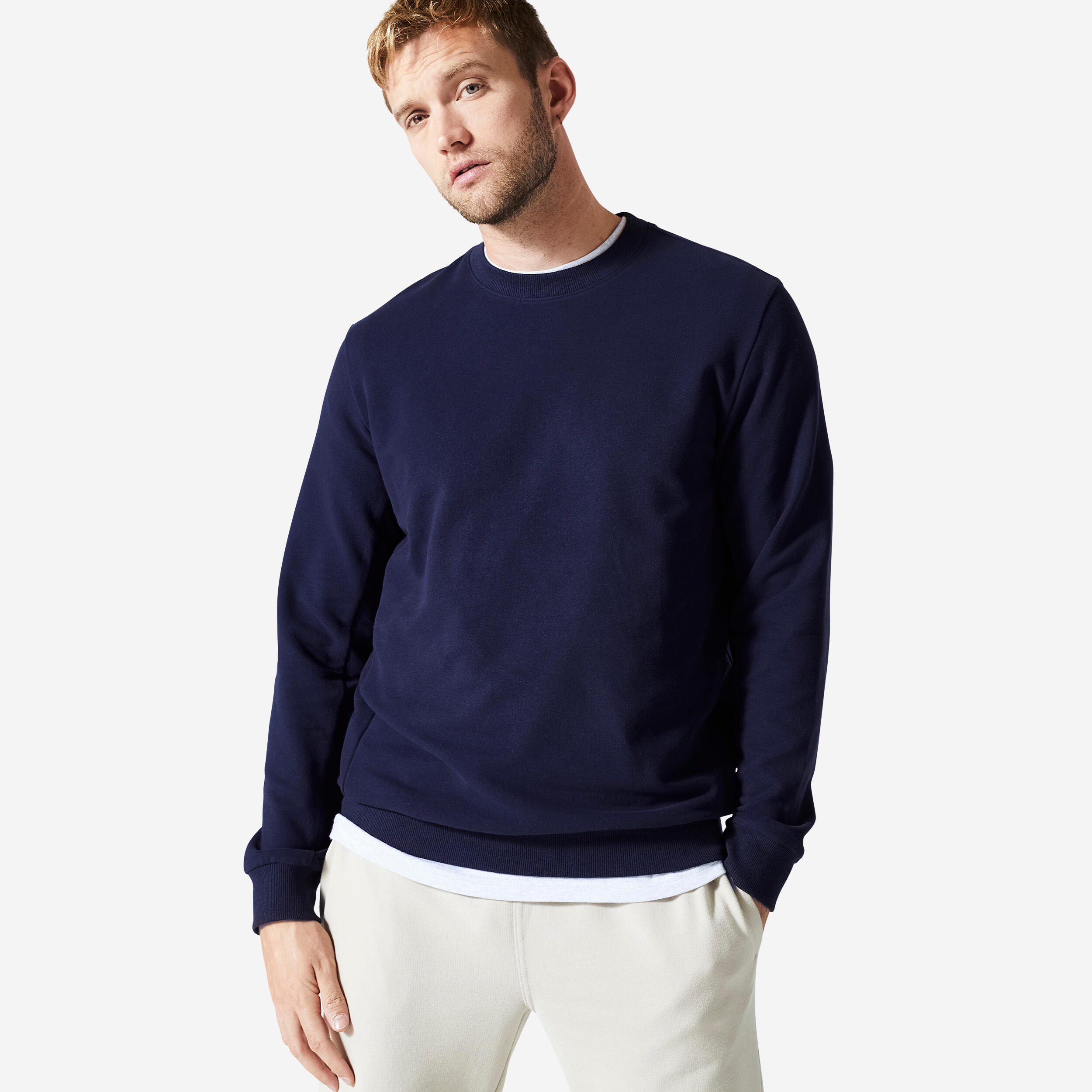 Men's Fitness Sweatshirt 100 - Dark Blue 1/5