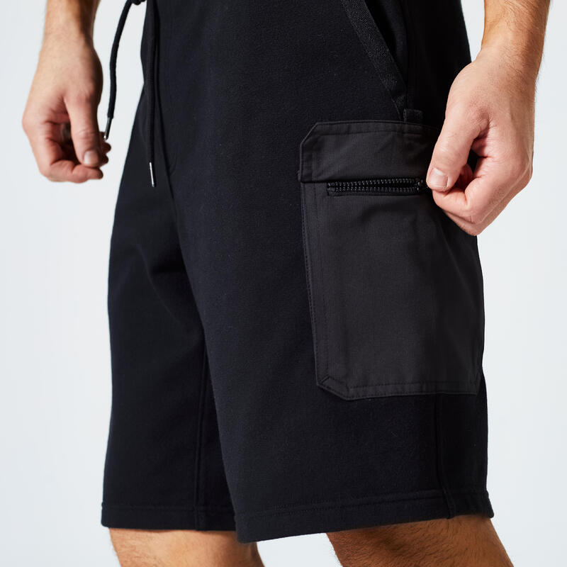 Cargoshort voor fitness heren 520 zwart