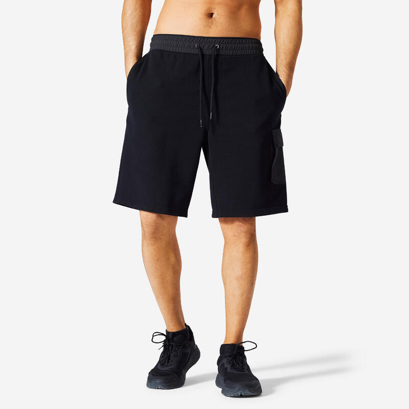 Men's Cargo Fitness Shorts 520 - Black