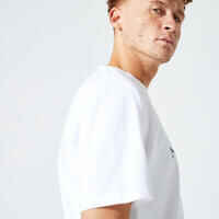 Men's Fitness T-Shirt 500 Essentials - Glacier White Print