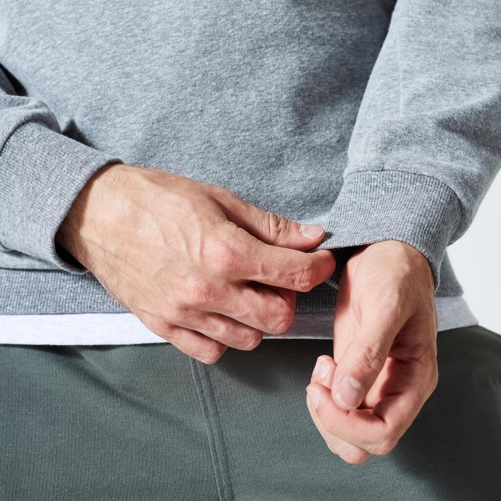 Sudadera de fitness gris para hombre 100