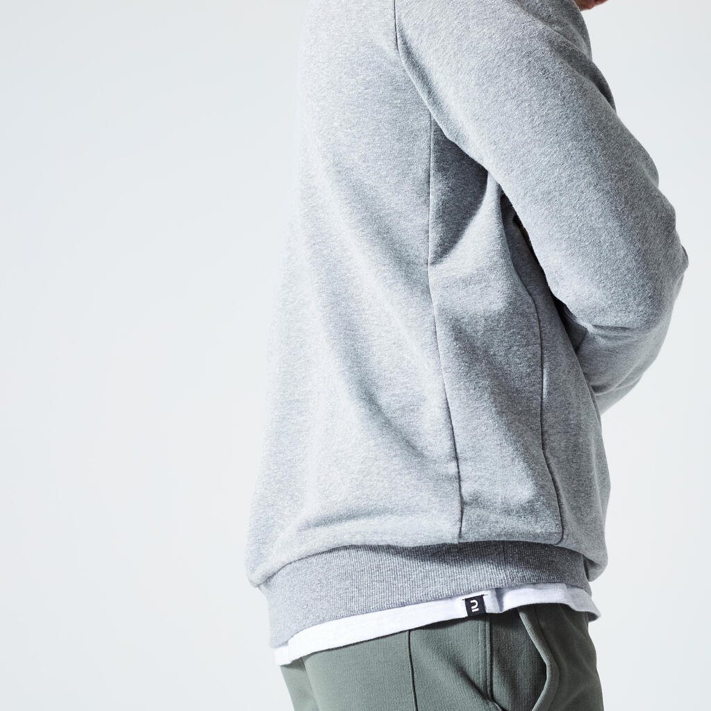 Sudadera de fitness gris para hombre 100