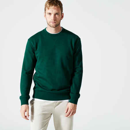 Zelen moški pulover za fitnes Essentials 500 