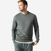 Erkek Yeşil/Haki Sweatshirt Crew 500 Essentials - Fitness