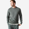 Fitness sweater heren 500 Essentials crewneck kakigroen