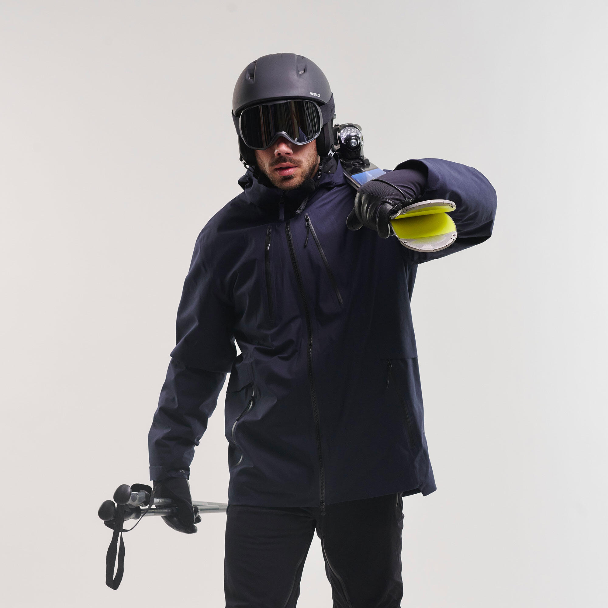 Men's Ski Jacket Eclipse Day Blue Black WEDZE Decathlon