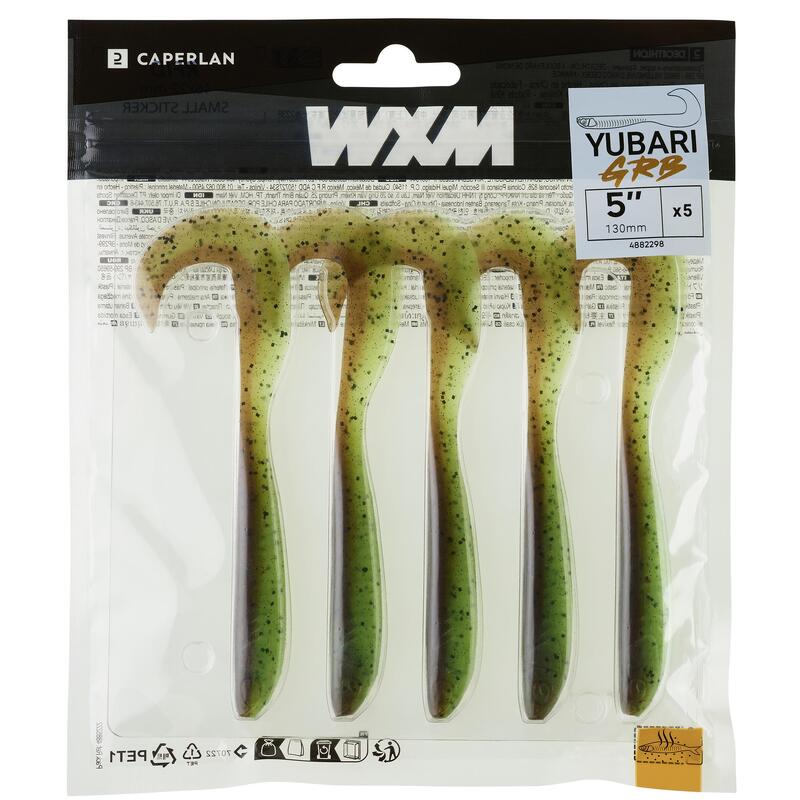 Gummiköder Twister Grub mit Lockstoff WXM Yubari GRB 130 grün/braun