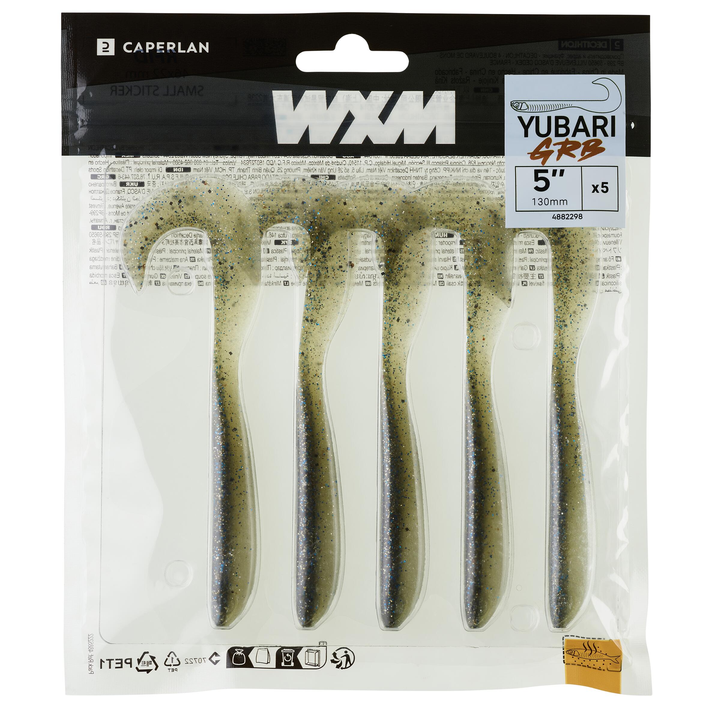 GRUB SHAPED SOFT LURE WITH ATTRACTANT WXM YUBARI GRB 90 CHARTREUSE 4/6