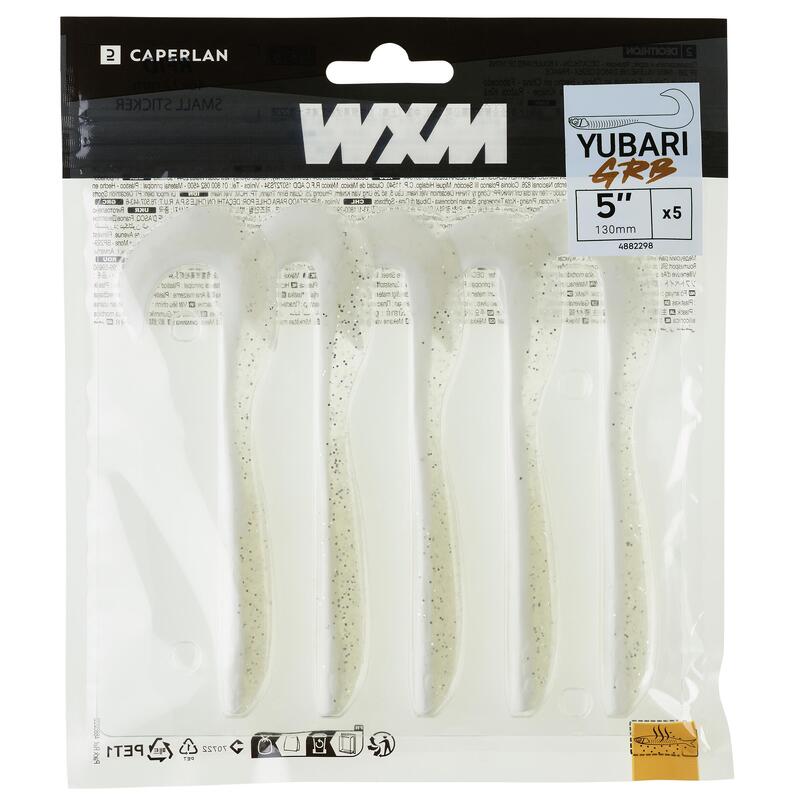 LEURRE SOUPLE VIRGULE GRUB AVEC ATTRACTANT WXM YUBARI GRB 130 BLANC