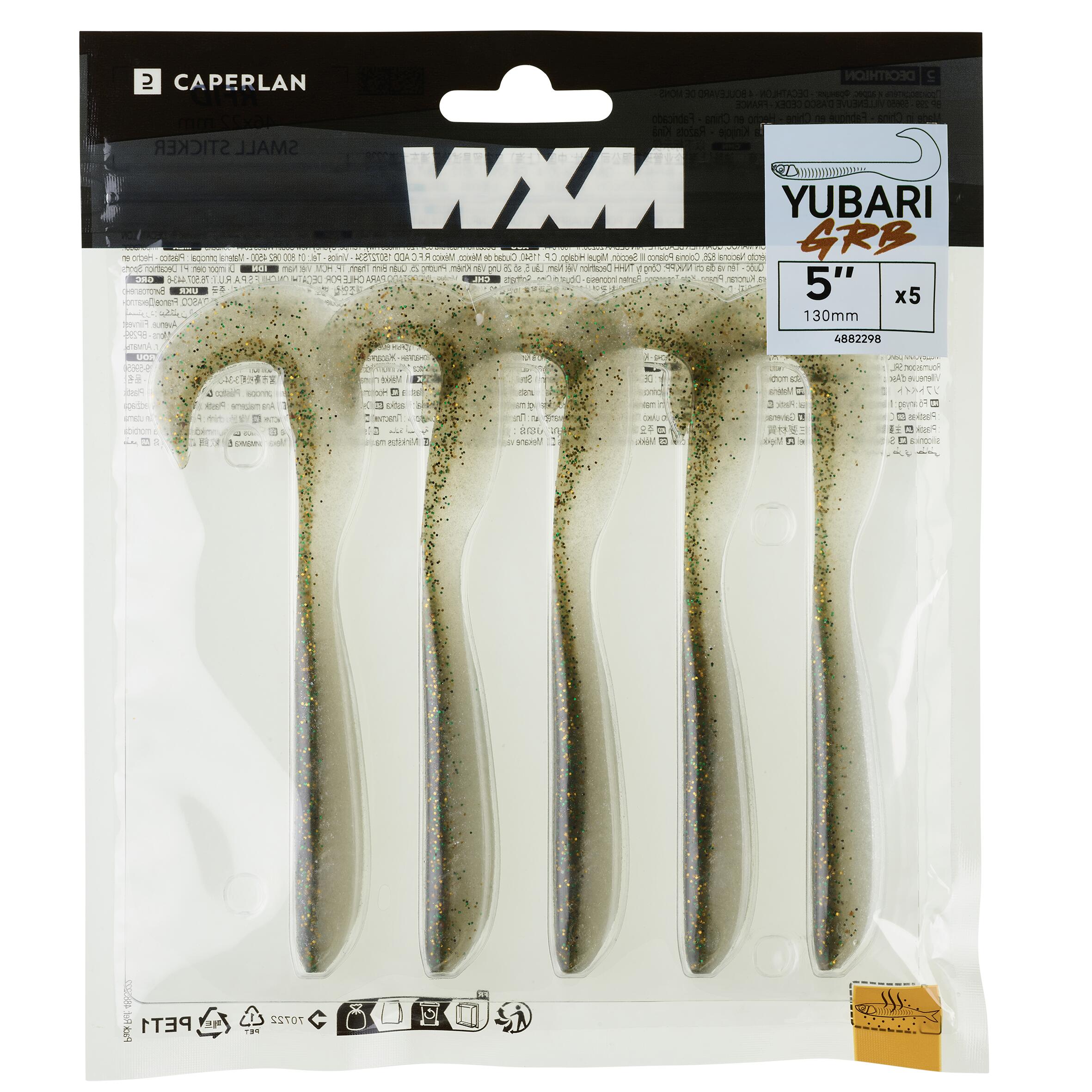 CAPERLAN Mäkká umelá nástraha typu twister s atraktantom WXM Yubari GRB 130 zelená bez · záber 4