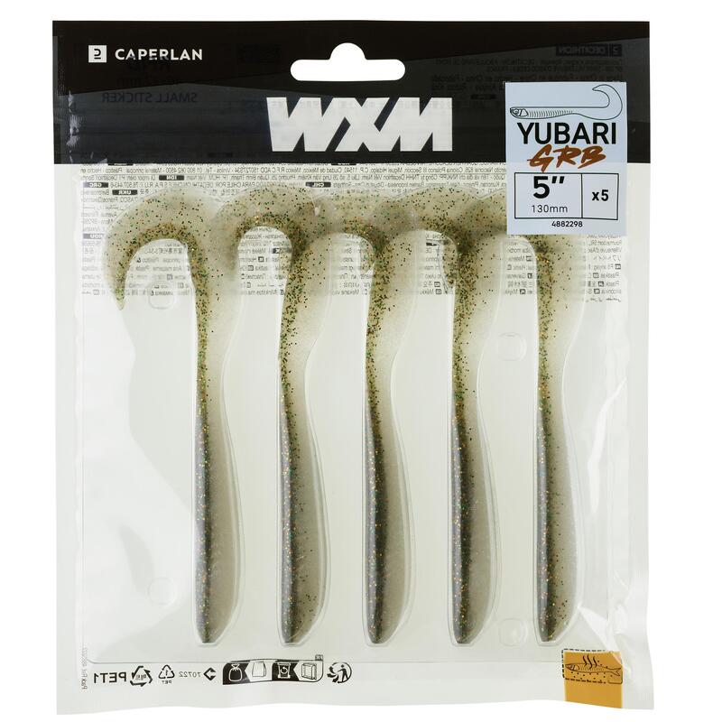 LEURRE SOUPLE VIRGULE GRUB AVEC ATTRACTANT WXM YUBARI GRB 130 VERT