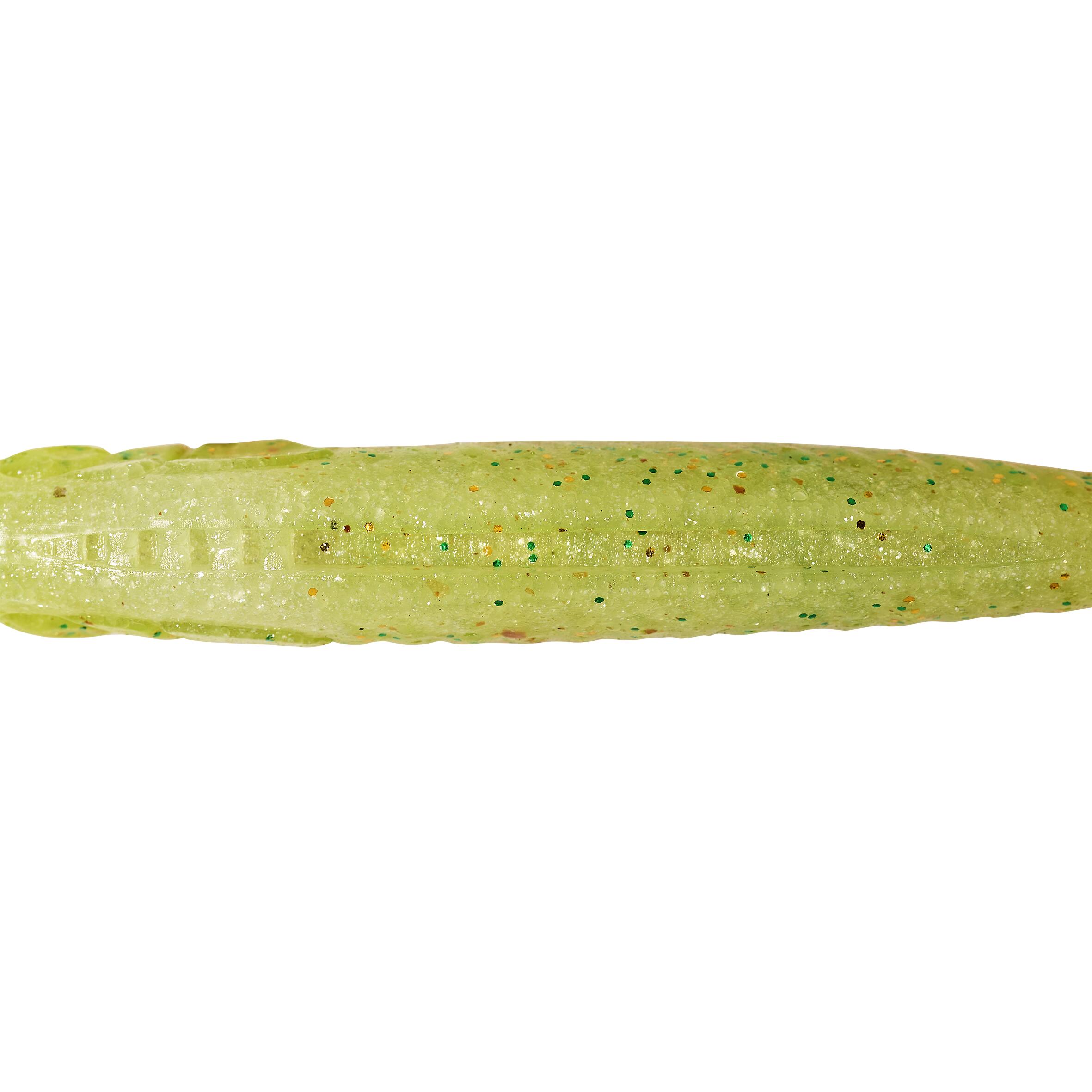 Grub Shaped Soft Lure with Attractant - WXM Yubari GRB 90 Chartreuse - CAPERLAN