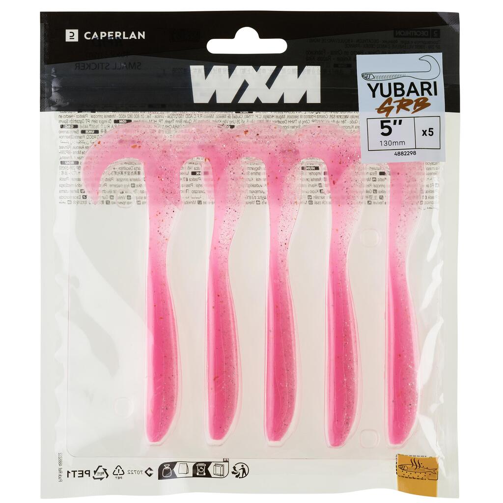 GRUB SHAPED SOFT LURE WITH ATTRACTANT WXM YUBARI GRB 130 GREEN BROWN