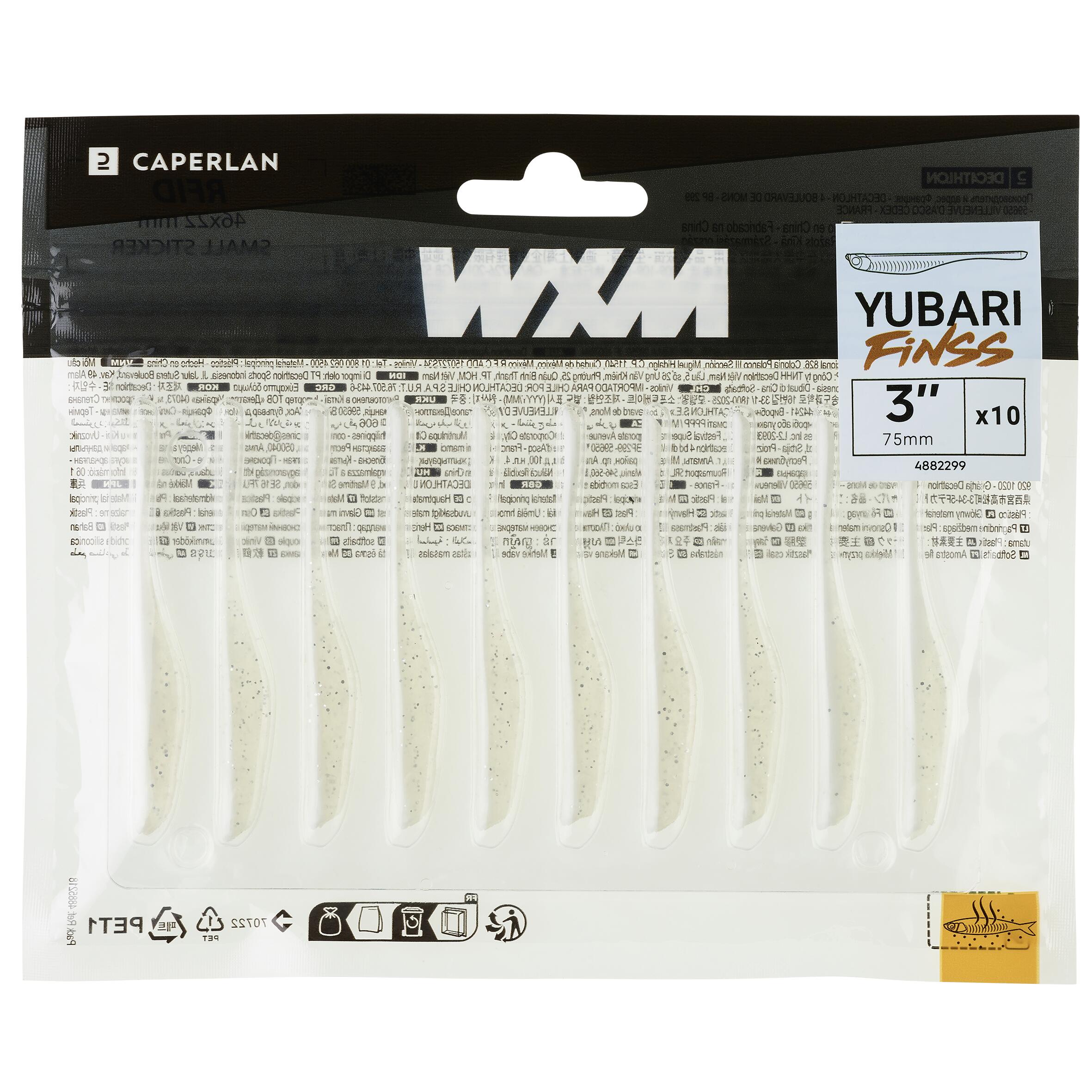 FINESS SOFT LURE WITH ATTRACTANT WXM YUBARI FINSS 75 WHITE 4/7