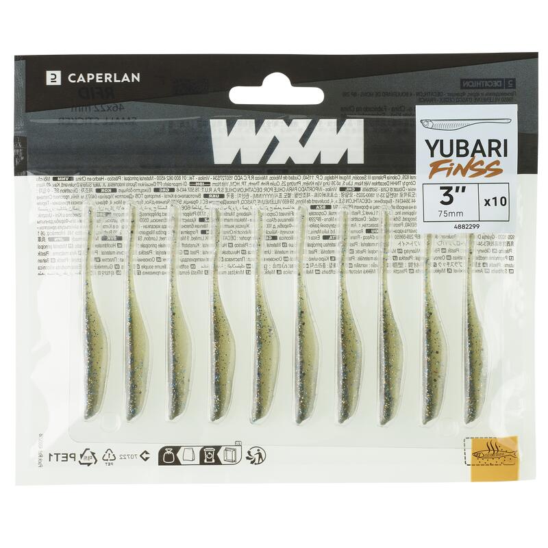 Gummiköder Finesse mit Lockstoff WXM Yubari Finss 75 Fisch 