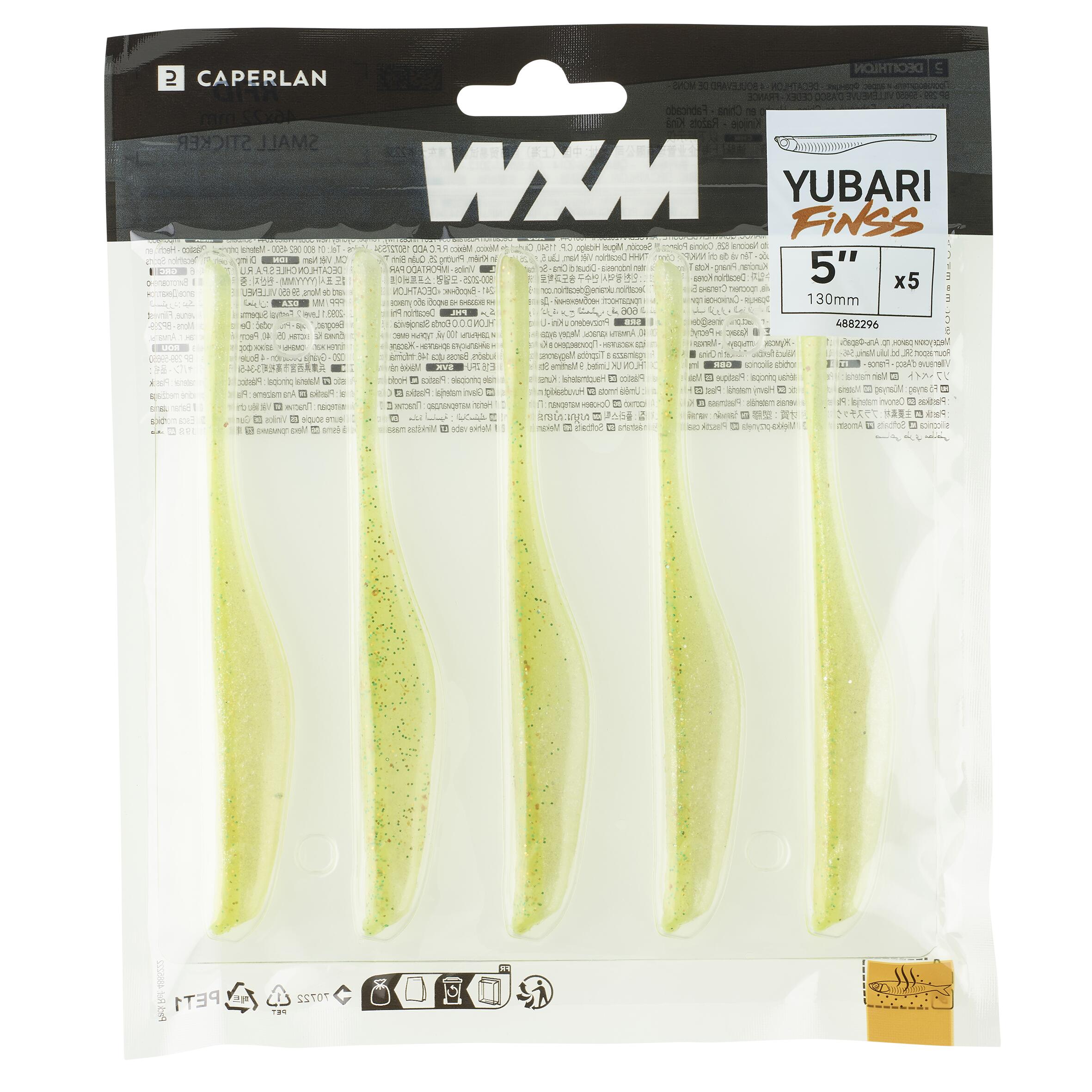 SOFT FINESS LURE WITH WXM YUBARI FINSS 130 ATTRACTANT CHARTREUSE 4/7