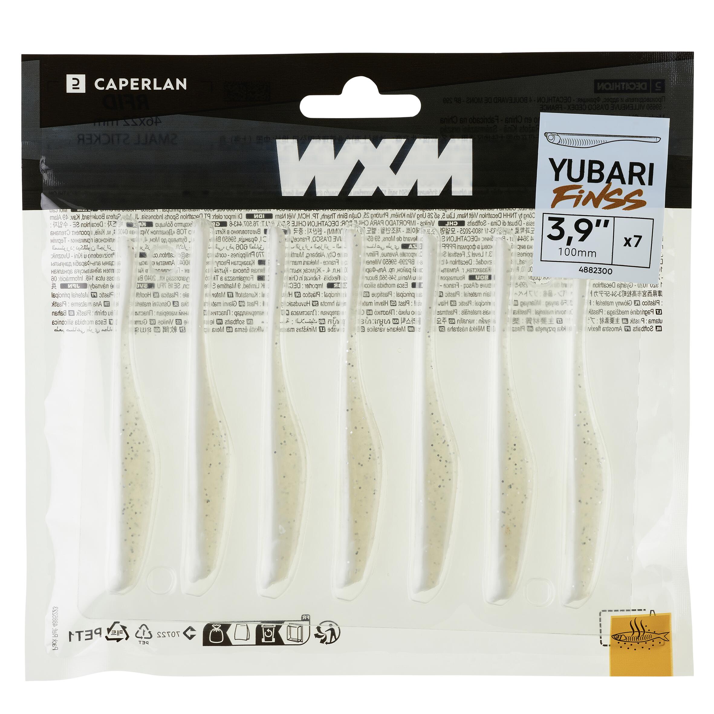 Soft Finesse Lure with Attractant - WXM Yubari Finss 100 White - CAPERLAN