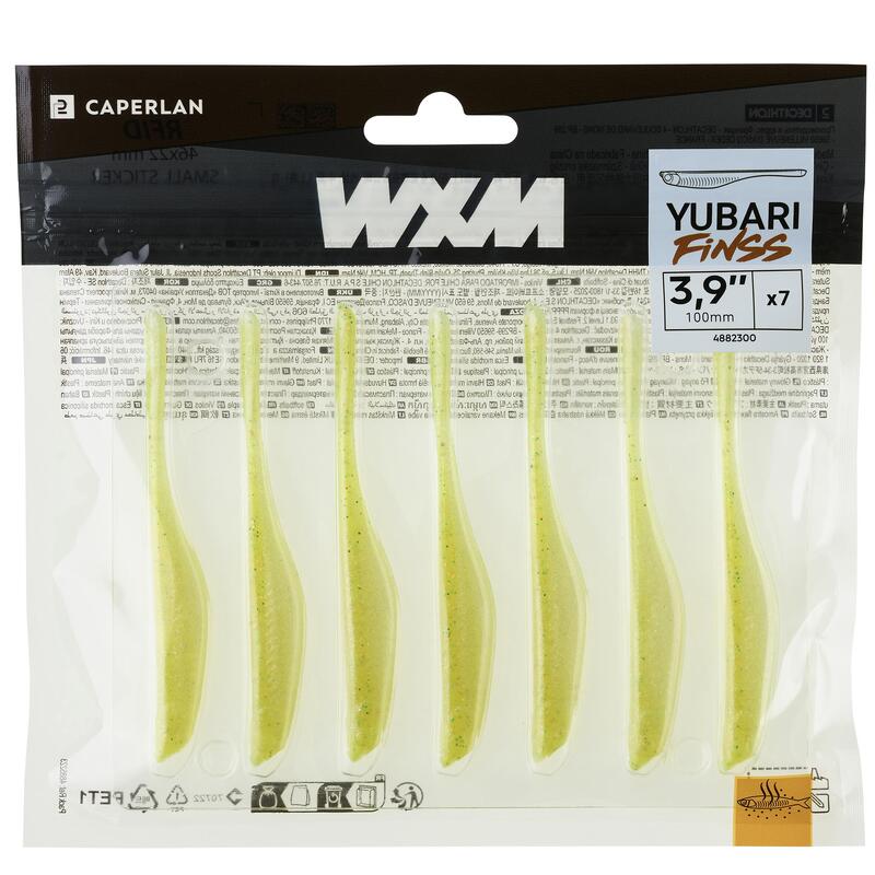 Gummiköder Finesse mit Lockstoff WXM Yubari FINSS 100 gelbgrün 