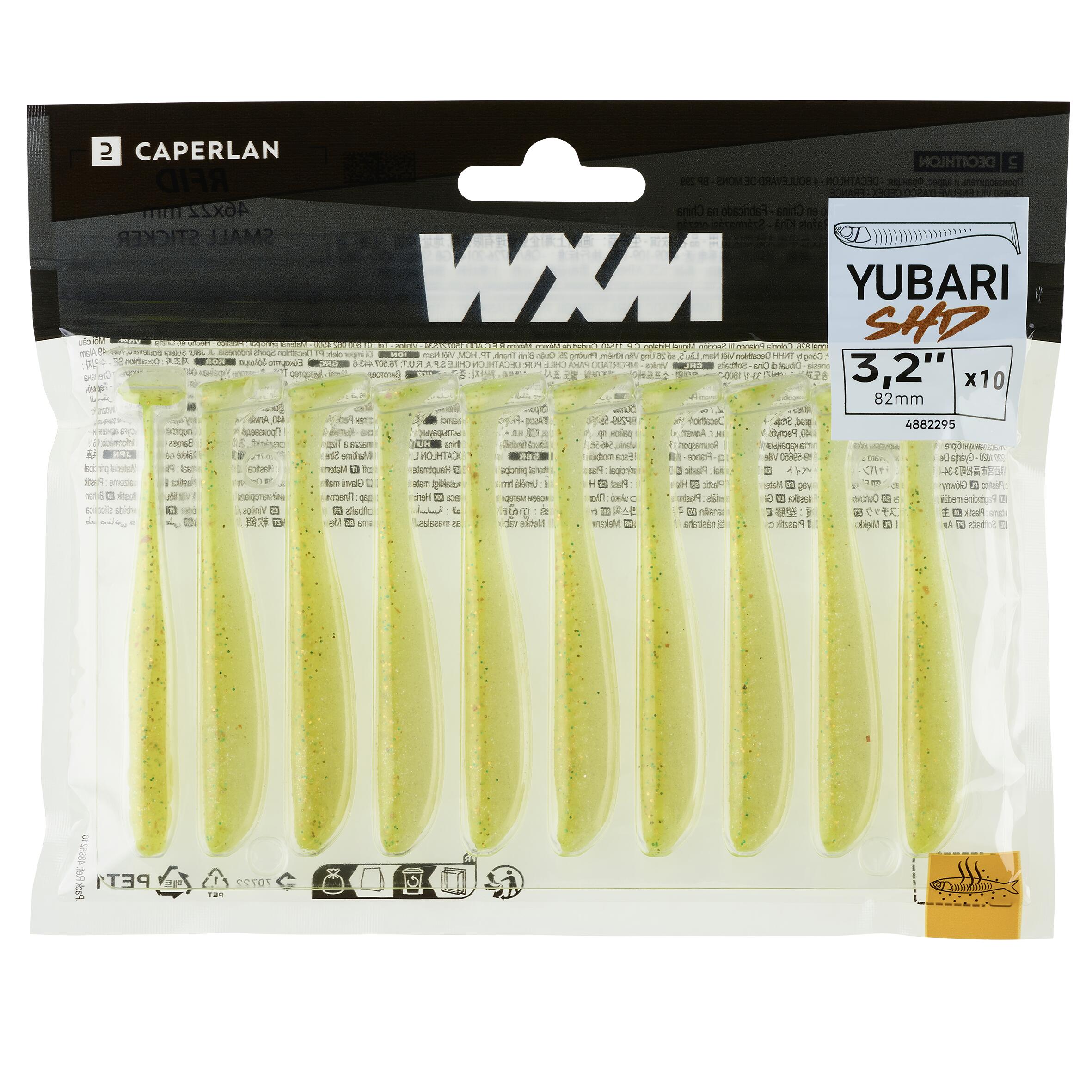 SHAD SOFT LURE WITH WXM YUBARI SHD 82 ATTRACTANT CHARTREUSE 4/7