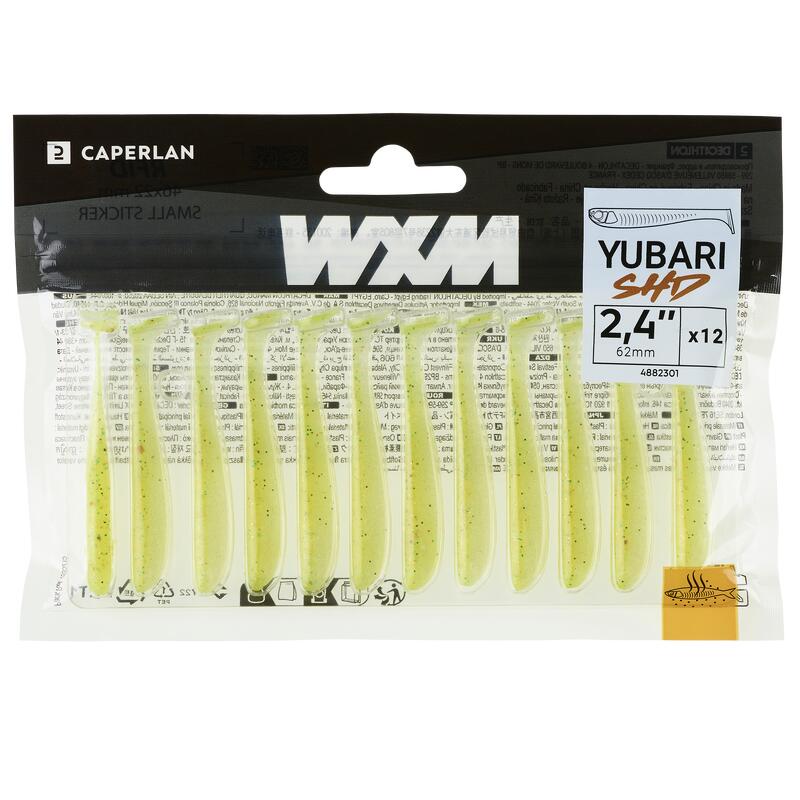 Gummiköder Shad mit Lockstoff WXM YUBARI SHD 62 gelbgrün