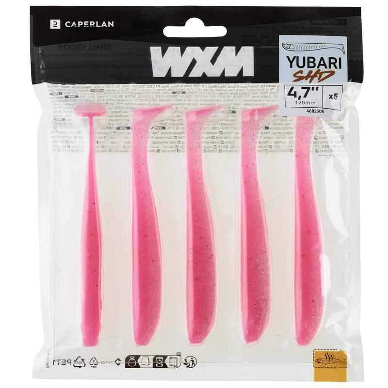 SET NĂLUCI FLEXIBILE SHAD CU ATRACTANȚI WXM YUBARI SHD 120 ROZ