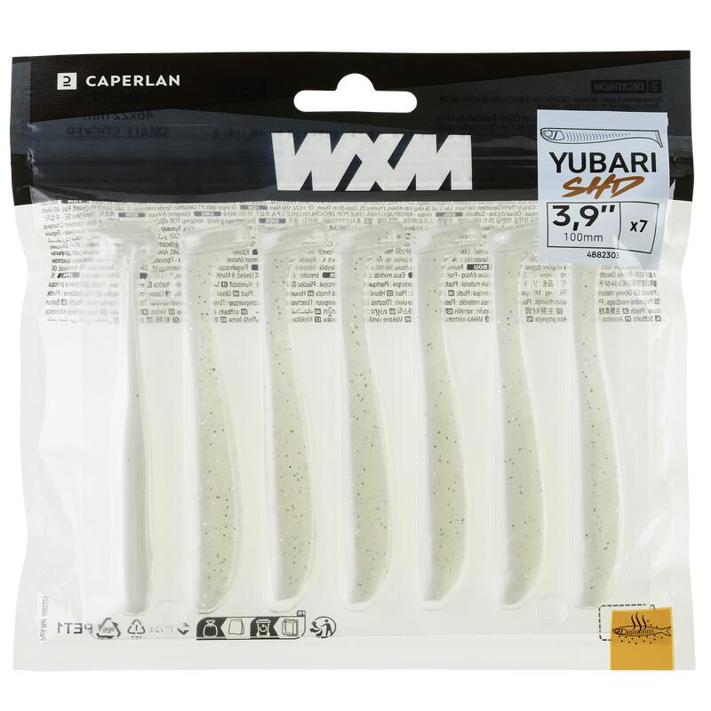 LEURRE SOUPLE SHAD AVEC ATTRACTANT WXM YUBARI SHD 100 BLANC