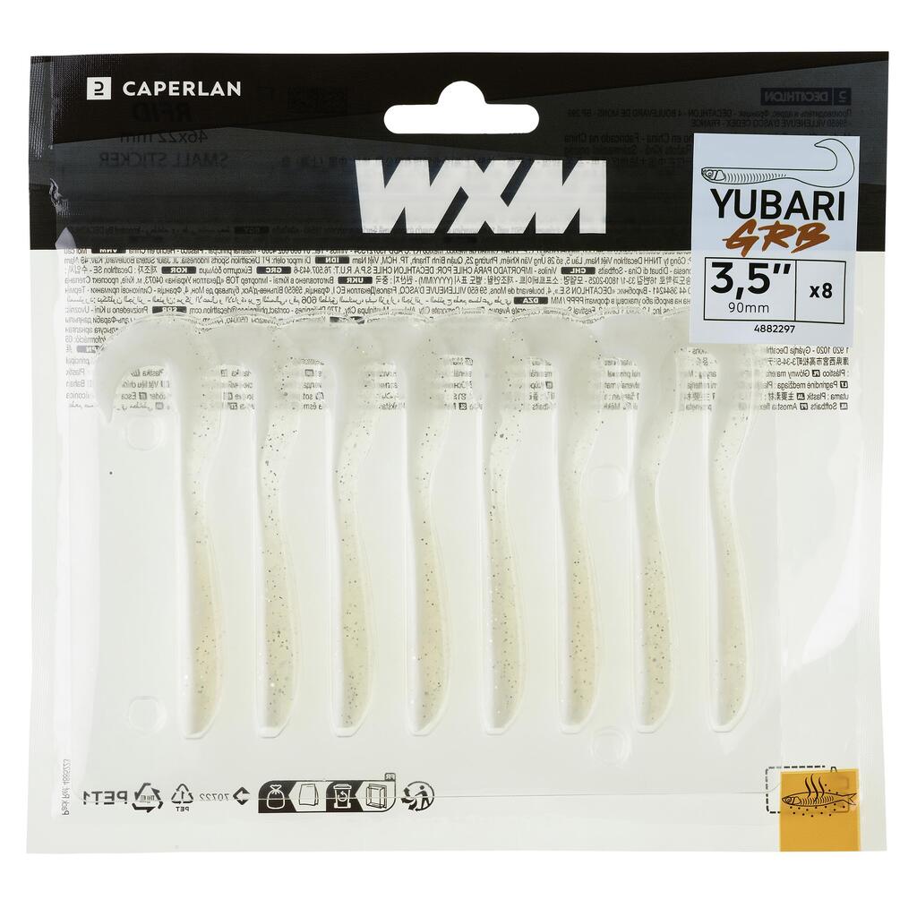 Kirmelės formos minkštas masalas su viliojimo medžiaga „WXM Yubari GRB 90 white“