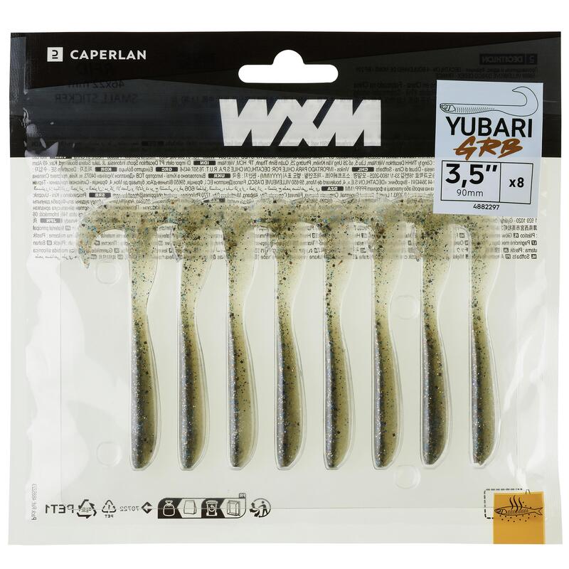 LEURRE SOUPLE VIRGULE GRUB AVEC ATTRACTANT WXM YUBARI GRB 90 POISSON