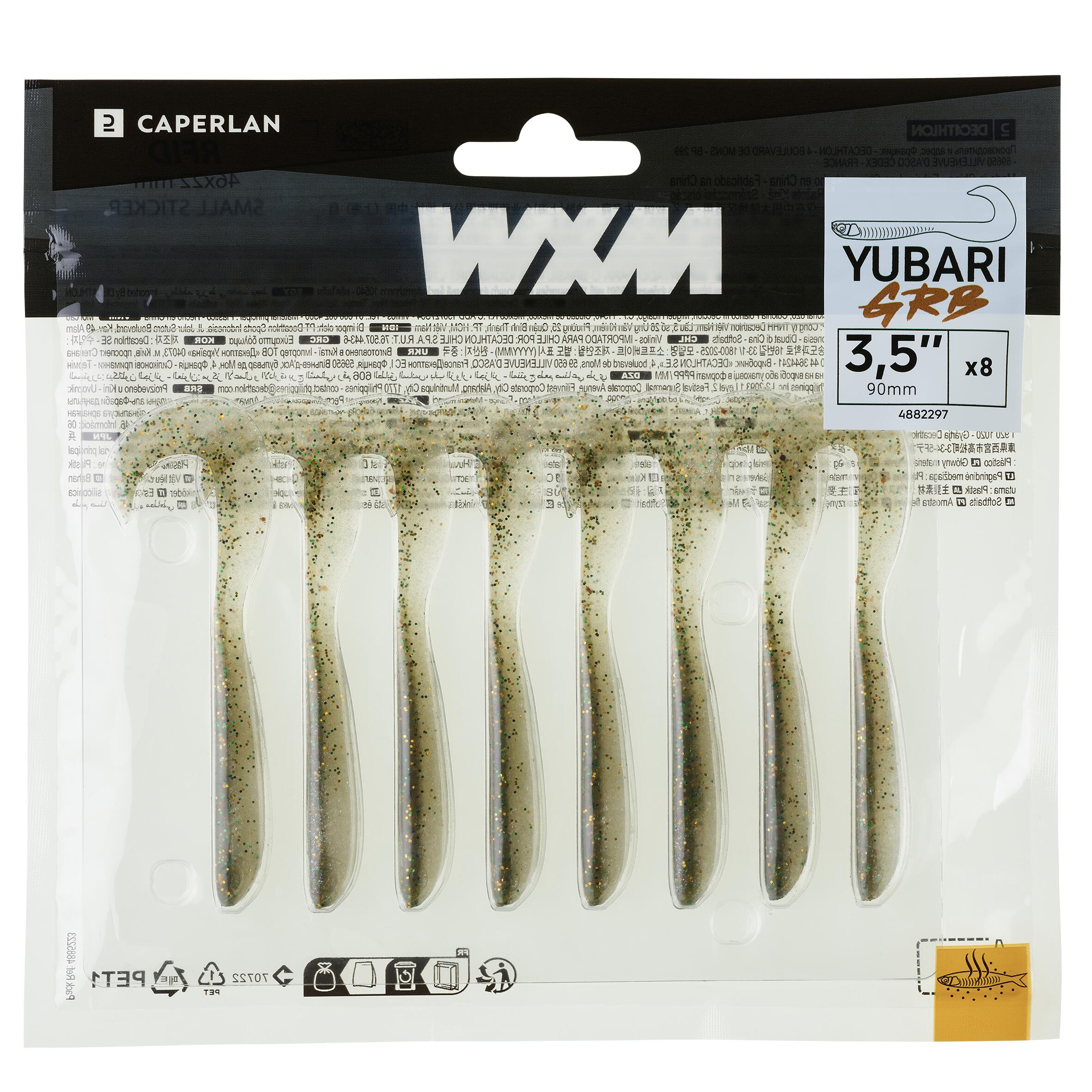 SOFT GRUB LURE WITH WXM YUBARI GRB 90 ATTRACTANT GREEN 4/6