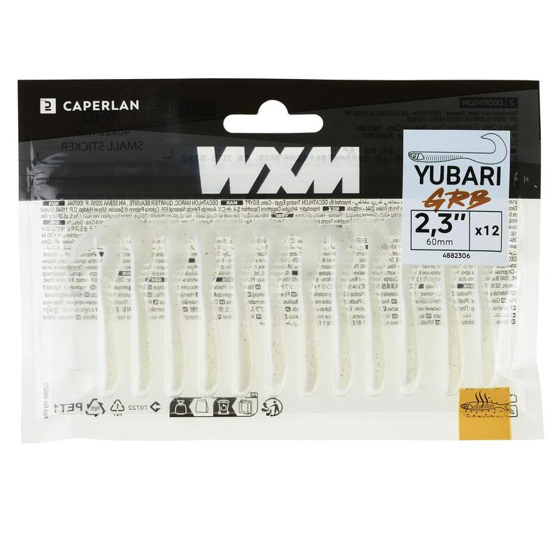 LEURRE SOUPLE VIRGULE GRUB AVEC ATTRACTANT WXM YUBARI GRB 60 BLANC