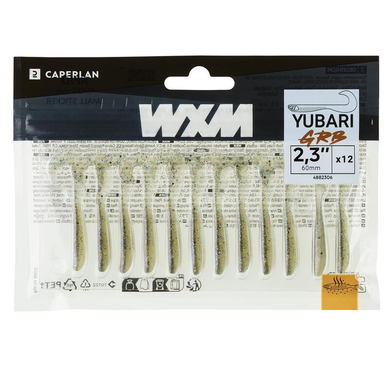 LEURRE SOUPLE VIRGULE GRUB AVEC ATTRACTANT WXM YUBARI GRB 60 POISSON