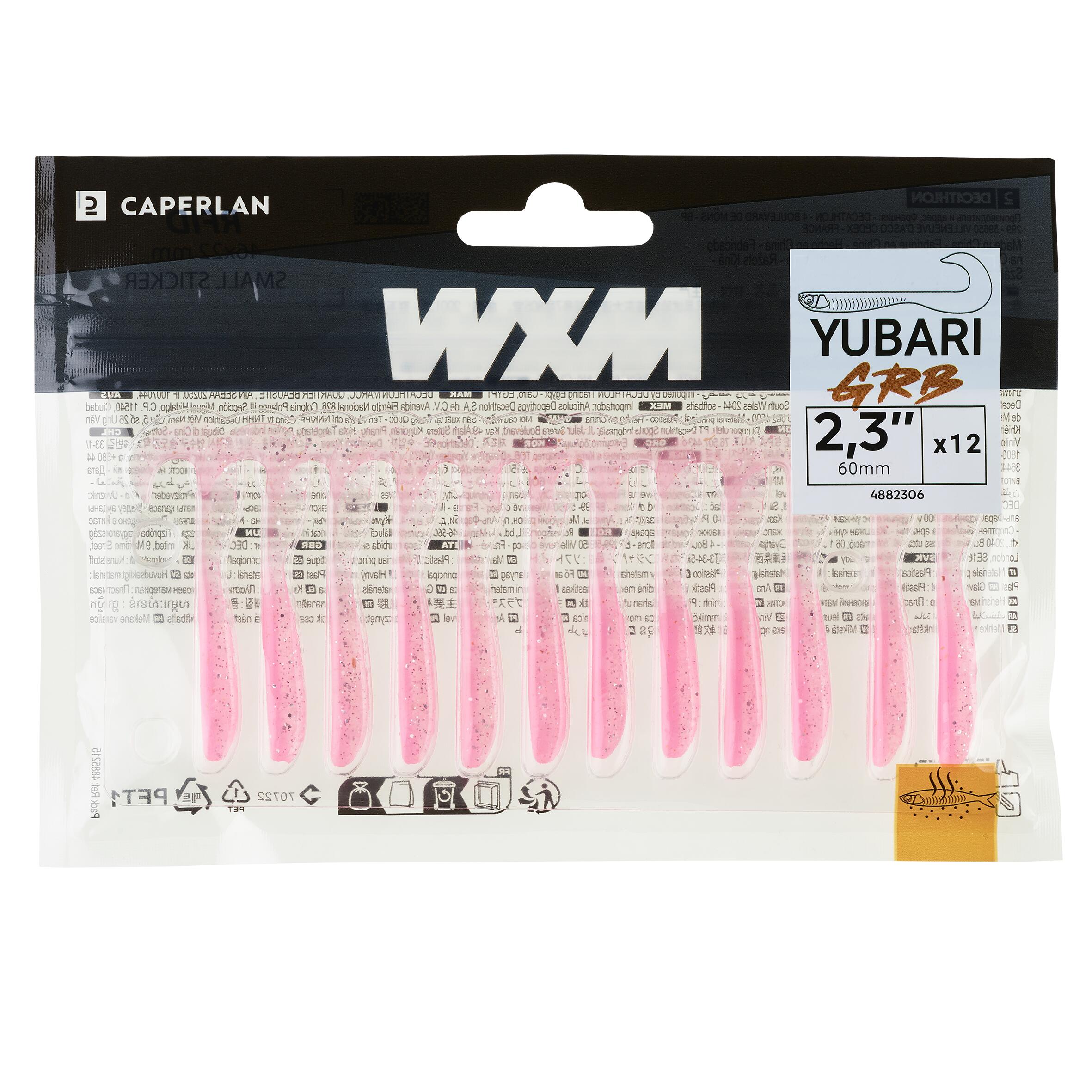 LEURRE SOUPLE VIRGULE GRUB AVEC ATTRACTANT WXM YUBARI GRB 60 ROSE 4/8