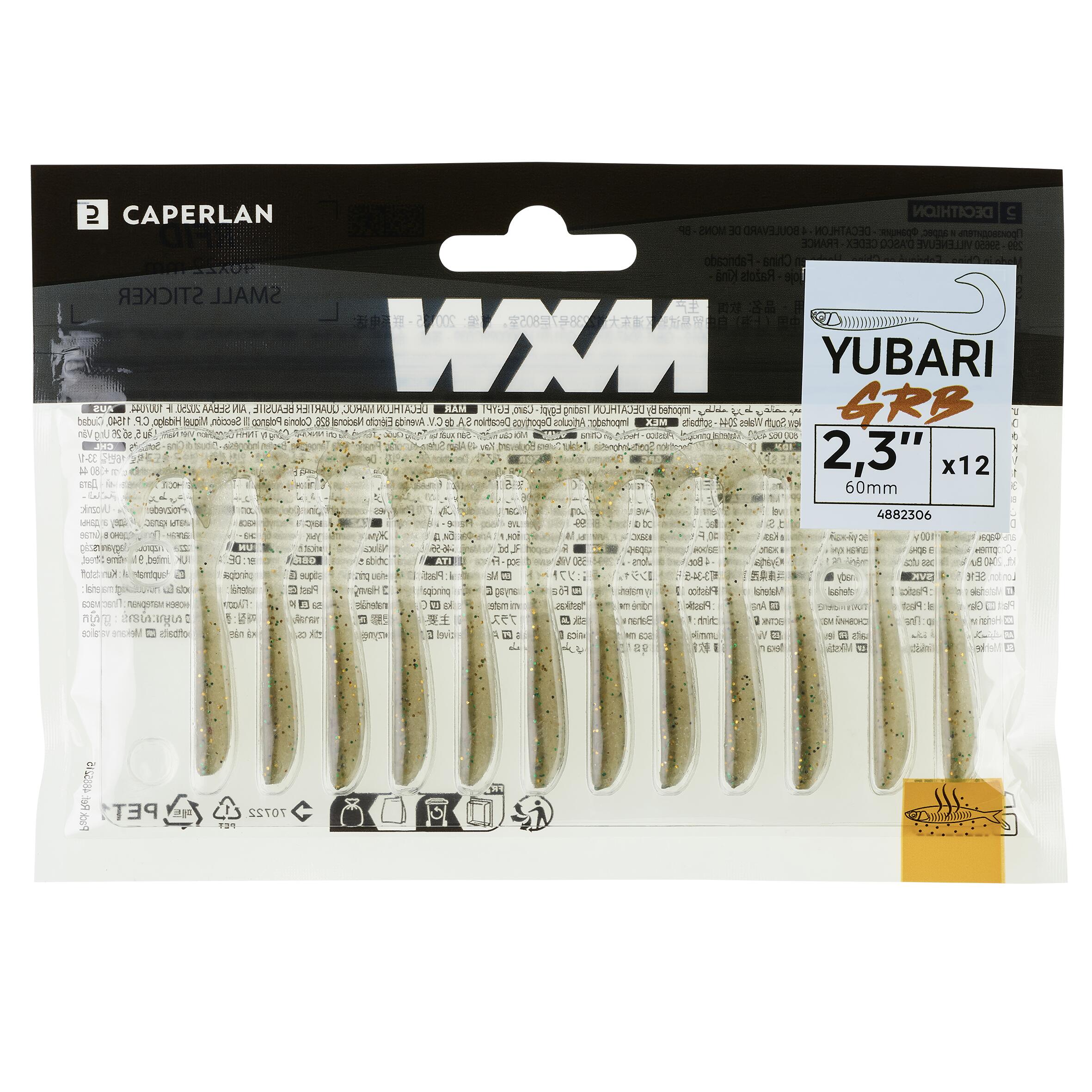 LEURRE SOUPLE VIRGULE GRUB AVEC ATTRACTANT WXM YUBARI GRB 60 VERT 4/7
