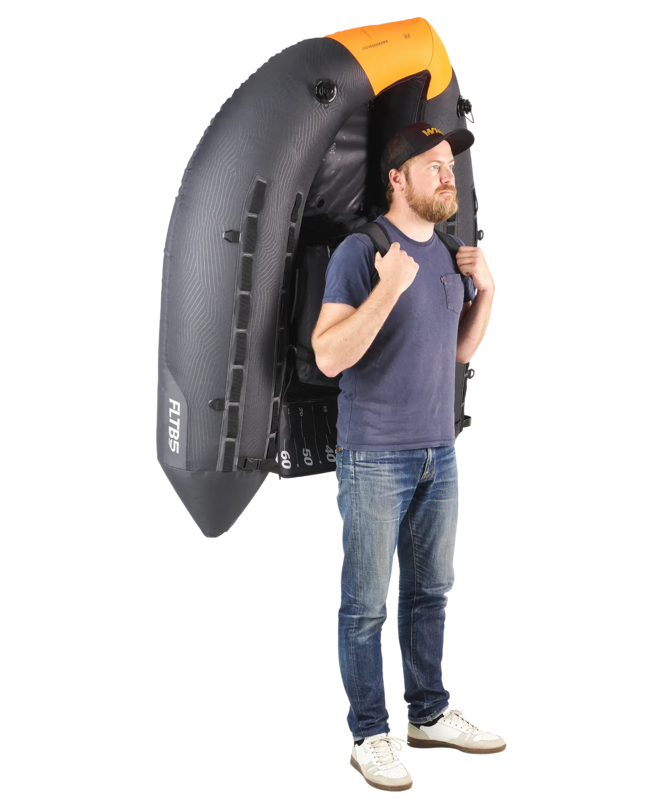 Belly boat FLTB-5 V2 motorizzabile grigio-arancione