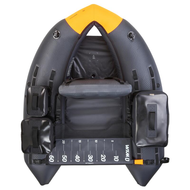 FLOAT TUBE PESCUIT FLTB-5 V2 GRI / PORTOCALIU CE POATE FI FOLOSIT CU MOTOR