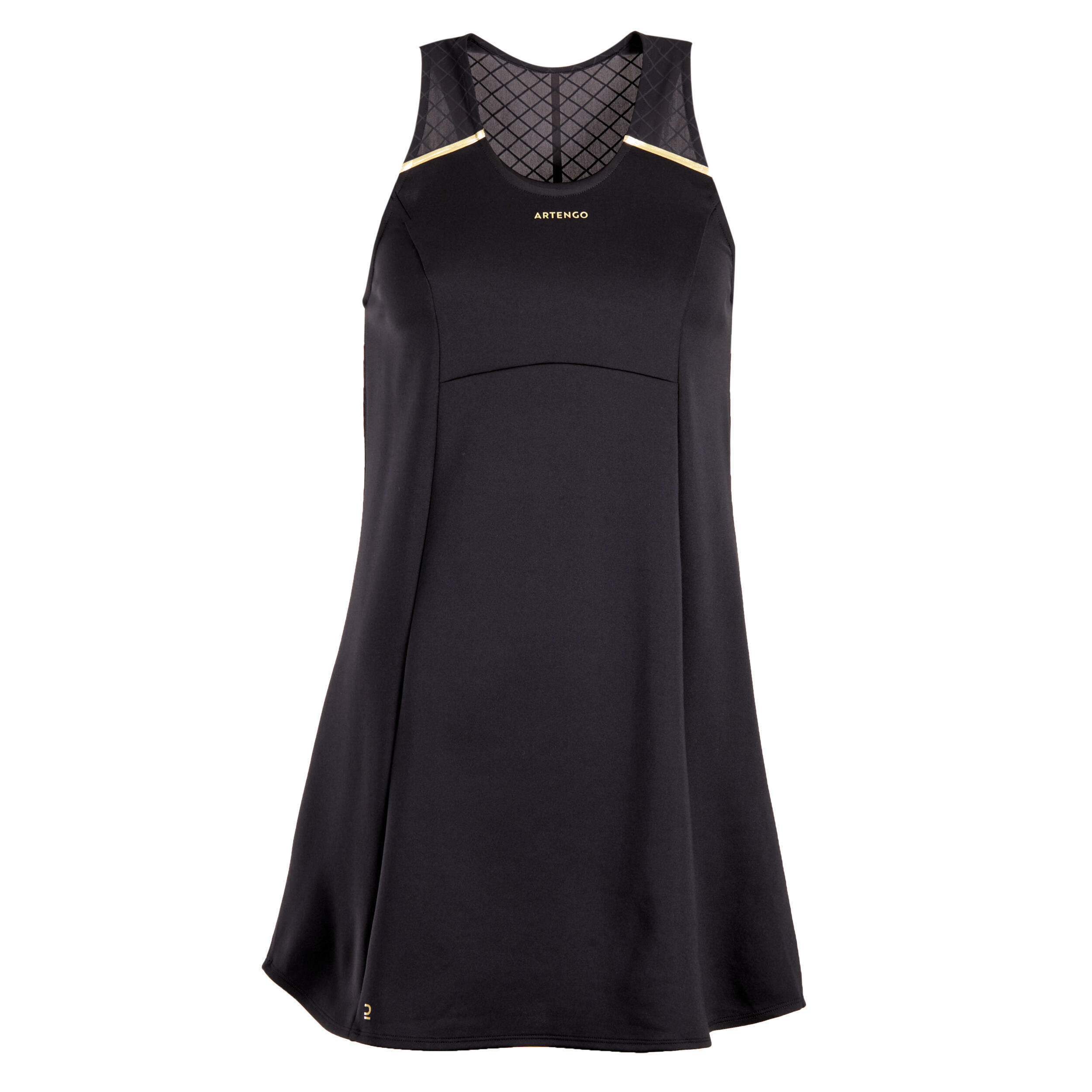 Robe de tennis femme — Dry Soft noir - ARTENGO