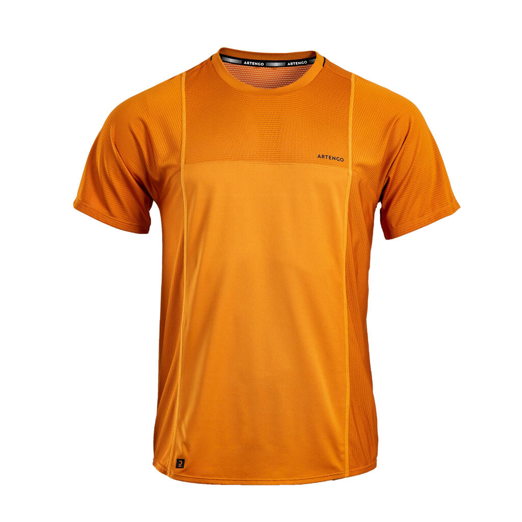 POLERA DE TENIS MANGA CORTA HOMBRE - ARTENGO DRY VERDE GRISÁCEO GAEL MONFILS