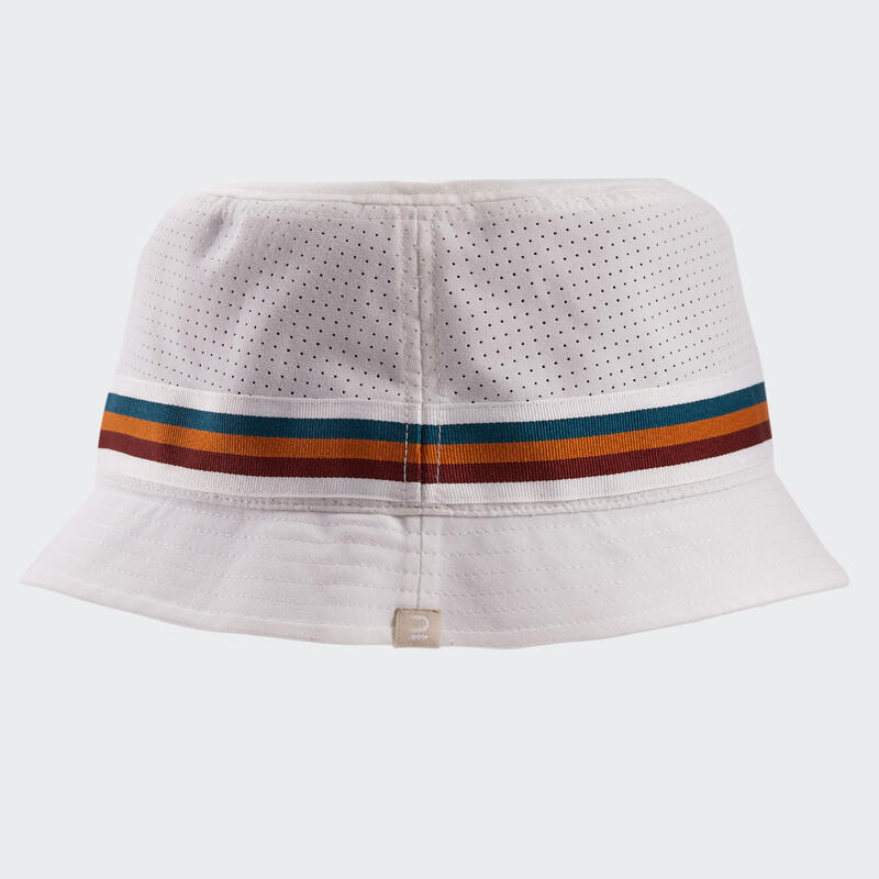 網球漁夫帽 T60 - 柔和白/條紋