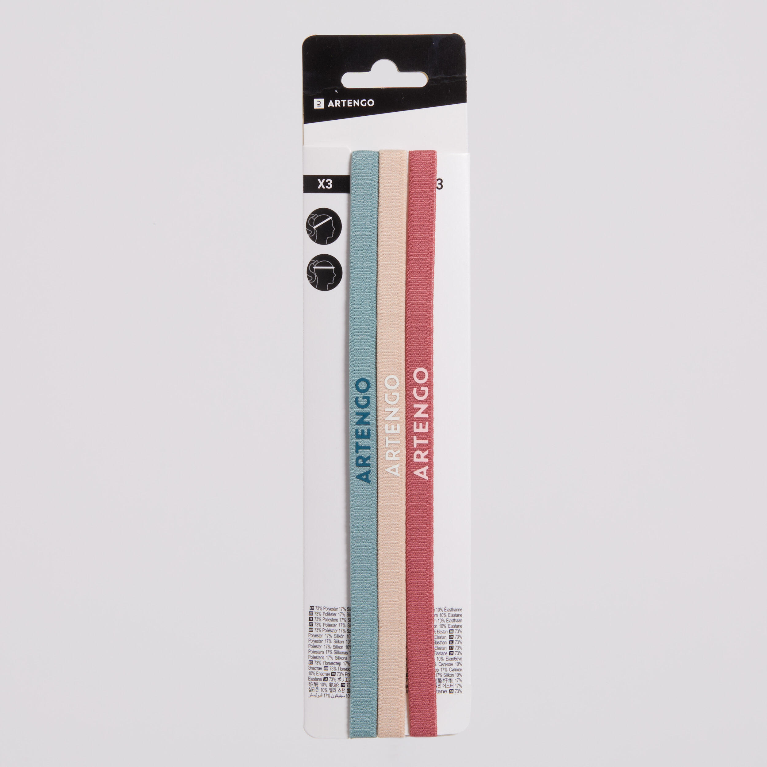 ELASTISCHE HAARBAND X3 
GROEN BEIGE ROZE 6/6