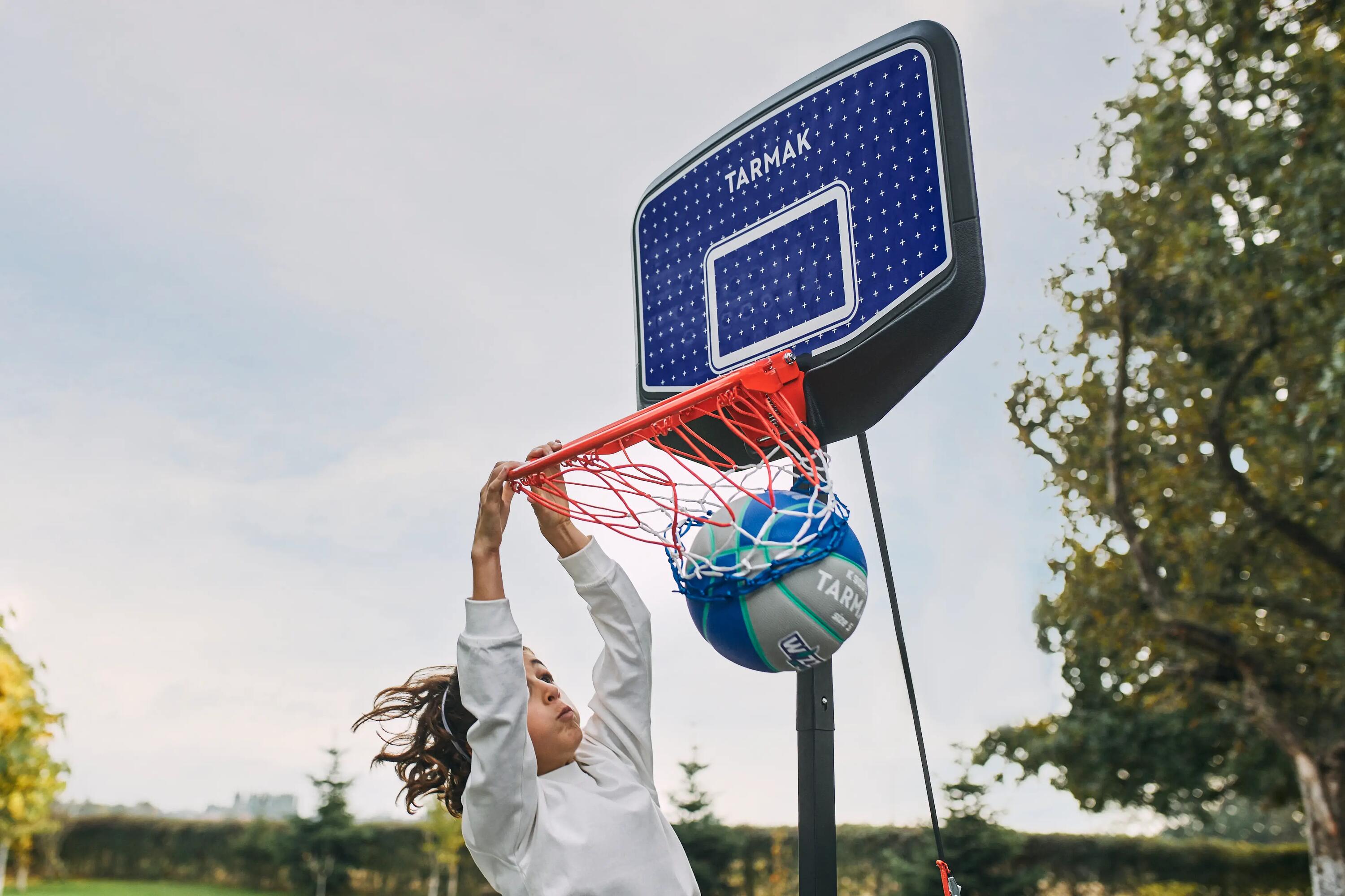 Panier de basket enfant dunk sur pied réglable 1,60m à 2,20m - k900 bleu noir 21/29