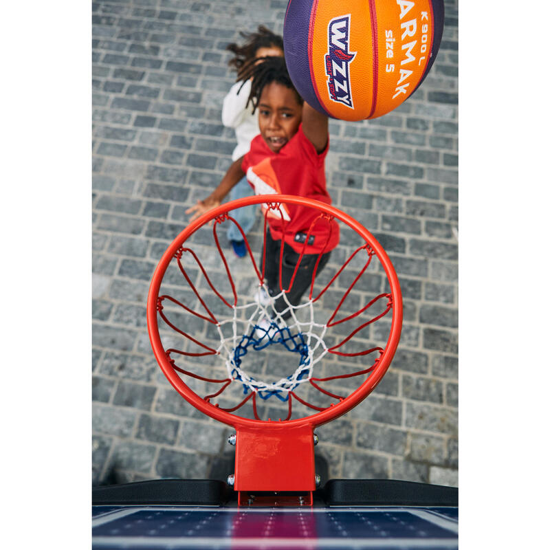 Kids' Adjustable (1.6m to 2.2m) Basketball Hoop on Stand K900 - Blue/Black