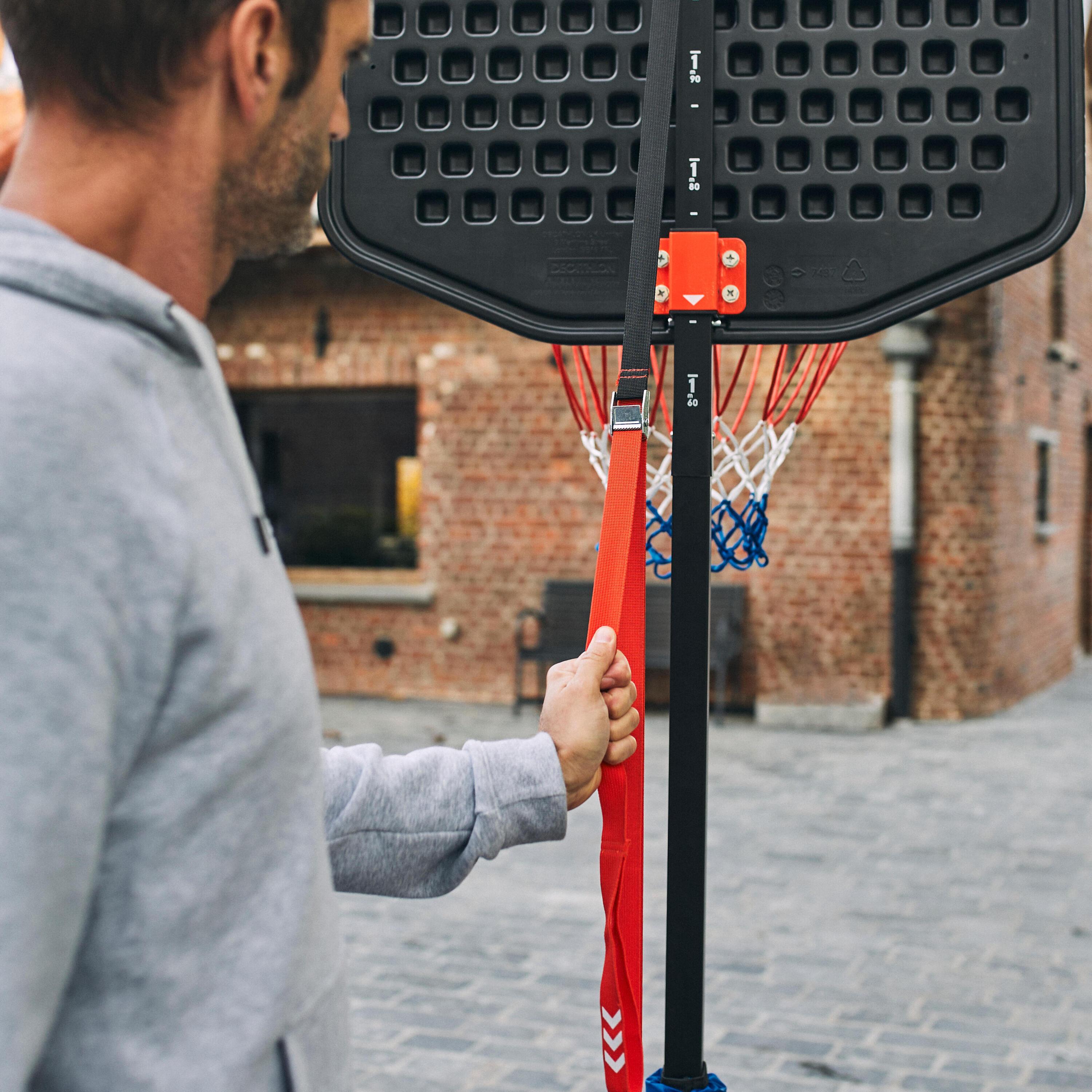 Panier de basket enfant dunk sur pied réglable 1,60m à 2,20m - k900 bleu noir 25/29
