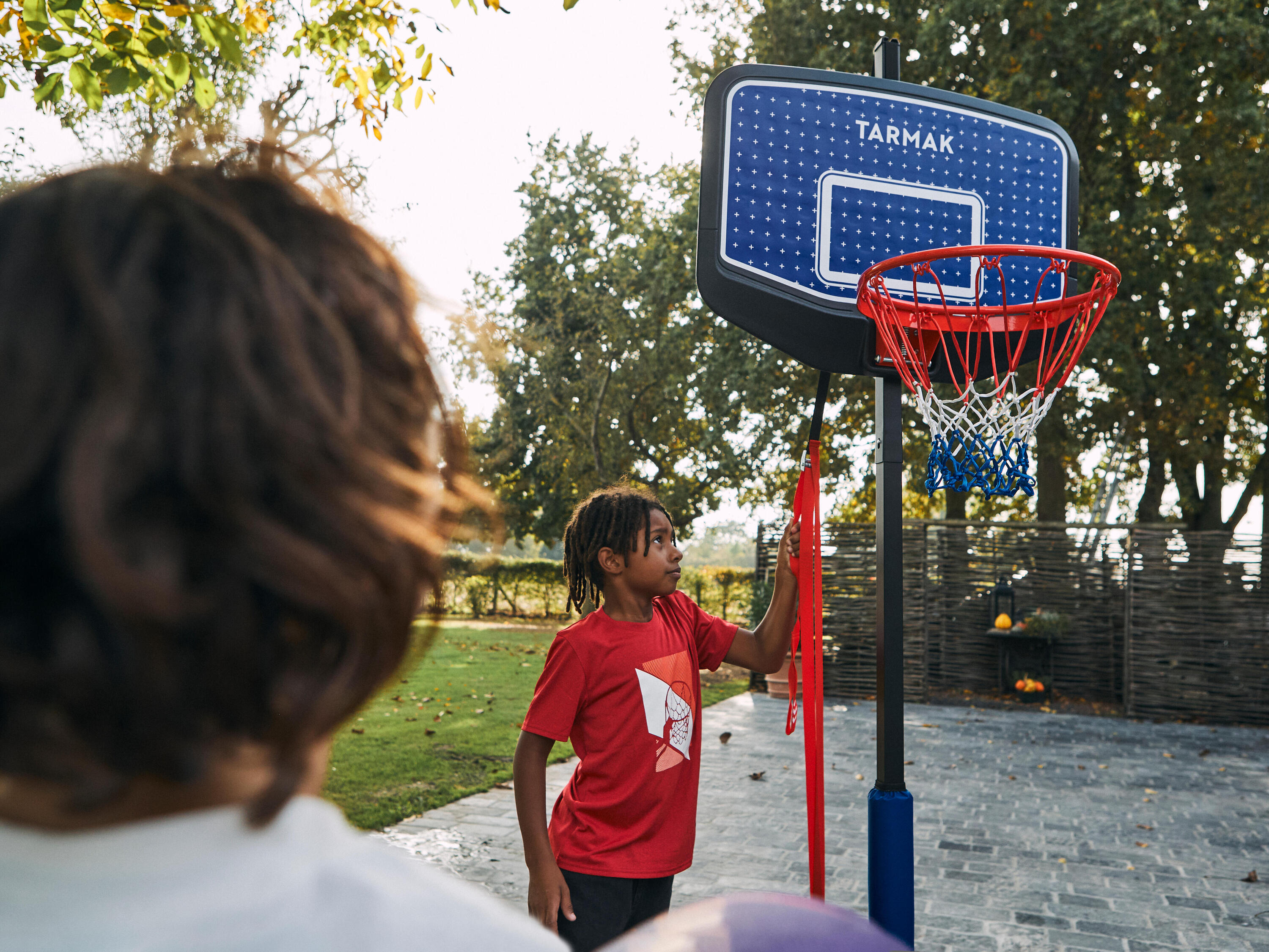 Panier de basket enfant dunk sur pied réglable 1,60m à 2,20m - k900 bleu noir 22/29