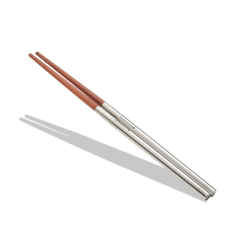 Foldable wood/Stainless Steel Camping Chopsticks