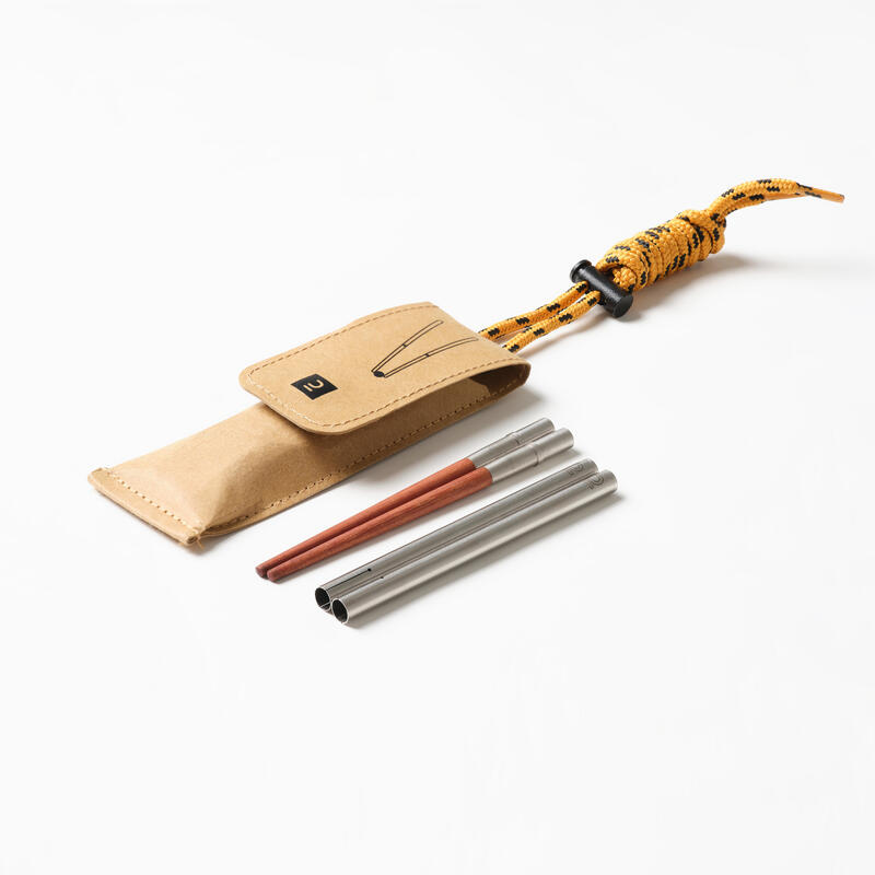 Foldable wood/Stainless Steel Camping Chopsticks - Decathlon