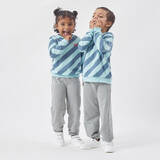 Kids' Basic Sweatshirt - Blue/Turquoise Stripes