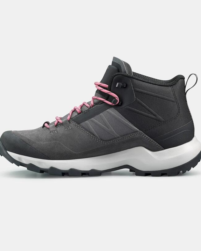 Wanderschuhe Damen halbhoch wasserdicht - MH500 grau 