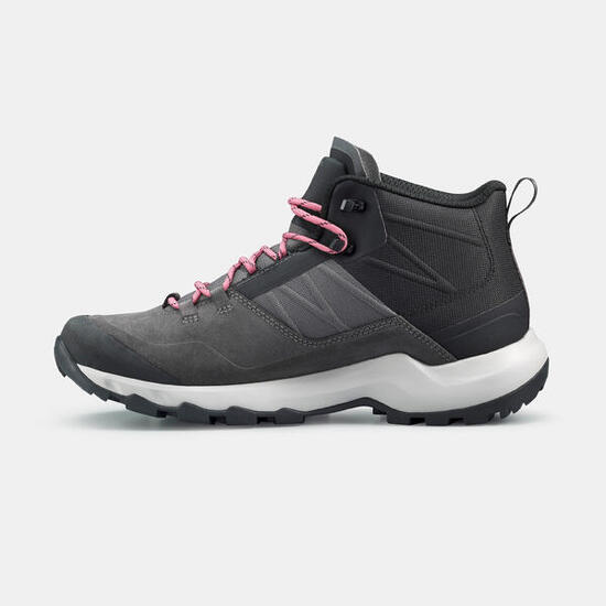 Scarpe da trekking donna MH500 MID impermeabili grigie