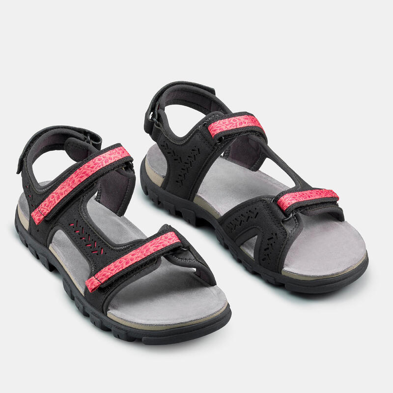 Leren wandelsandalen voor dames NH500