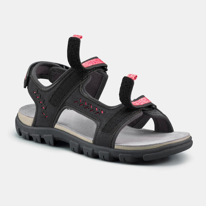 Leren wandelsandalen voor dames NH500